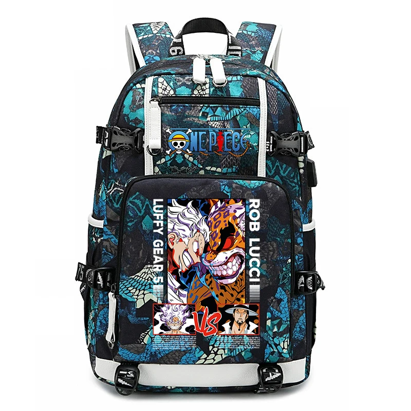 One Piece Luffy Anime Print School Backpack Large Capacity Boys Girls Student Bookbag Travel Rucksack 1