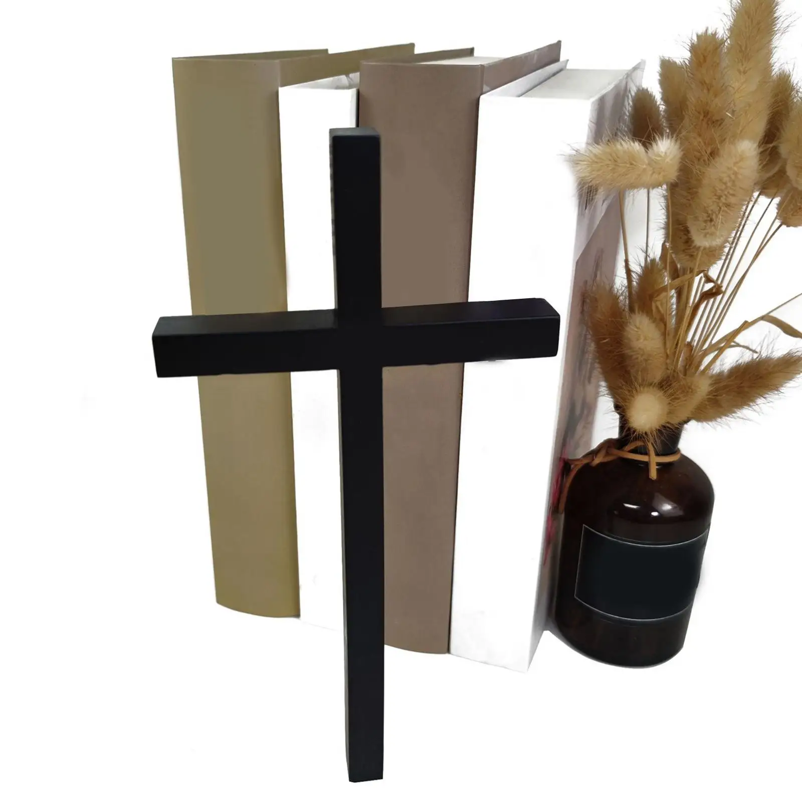 Handcrafted Wooden Jesus Wall Crucifix Religious Cross Decor for Home Church Office Elegant Christian Gift for Baptism Communion 3