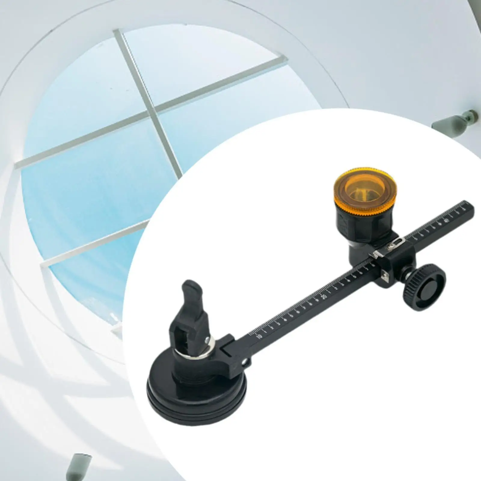 Circular Glass Cutter Round Professional Heavy Duty Suction Cup Alloy Hand Tool Compasses Type