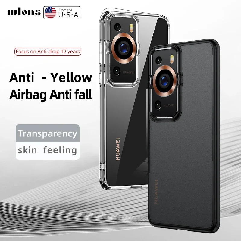 

funda For Huawei P60 Pro Case Crystal Clear Hard PC Shockproof Camera Protection Transparent Matte Cover for Huawei P60 carcasa