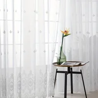 Chinese Modern Simple Ruyi Embroidered Gauze Curtain Curtains for Living Dining Room Bedroom Breathable,Translucent Nordic Style 2