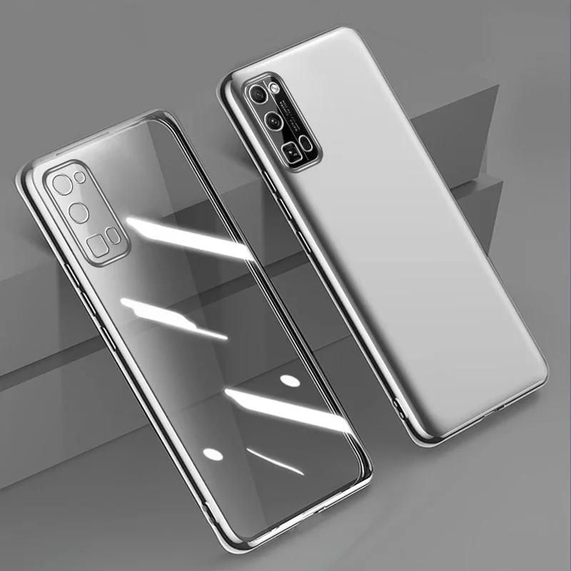 Clear Silicone Phone Case with Soft Plating TPU Design