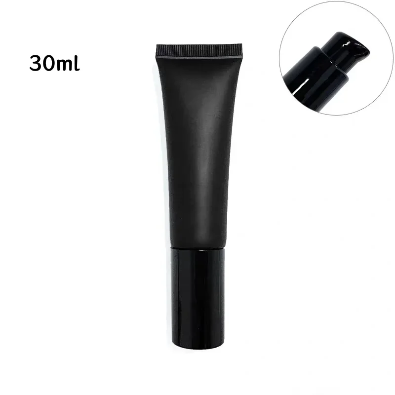 10-100pcs 빈 30/50ml 소프트 튜브 화이트/블랙 스퀴즈 호스 파운데이션 로션 BB 크림 화장품 용기(진공 펌프 포함)