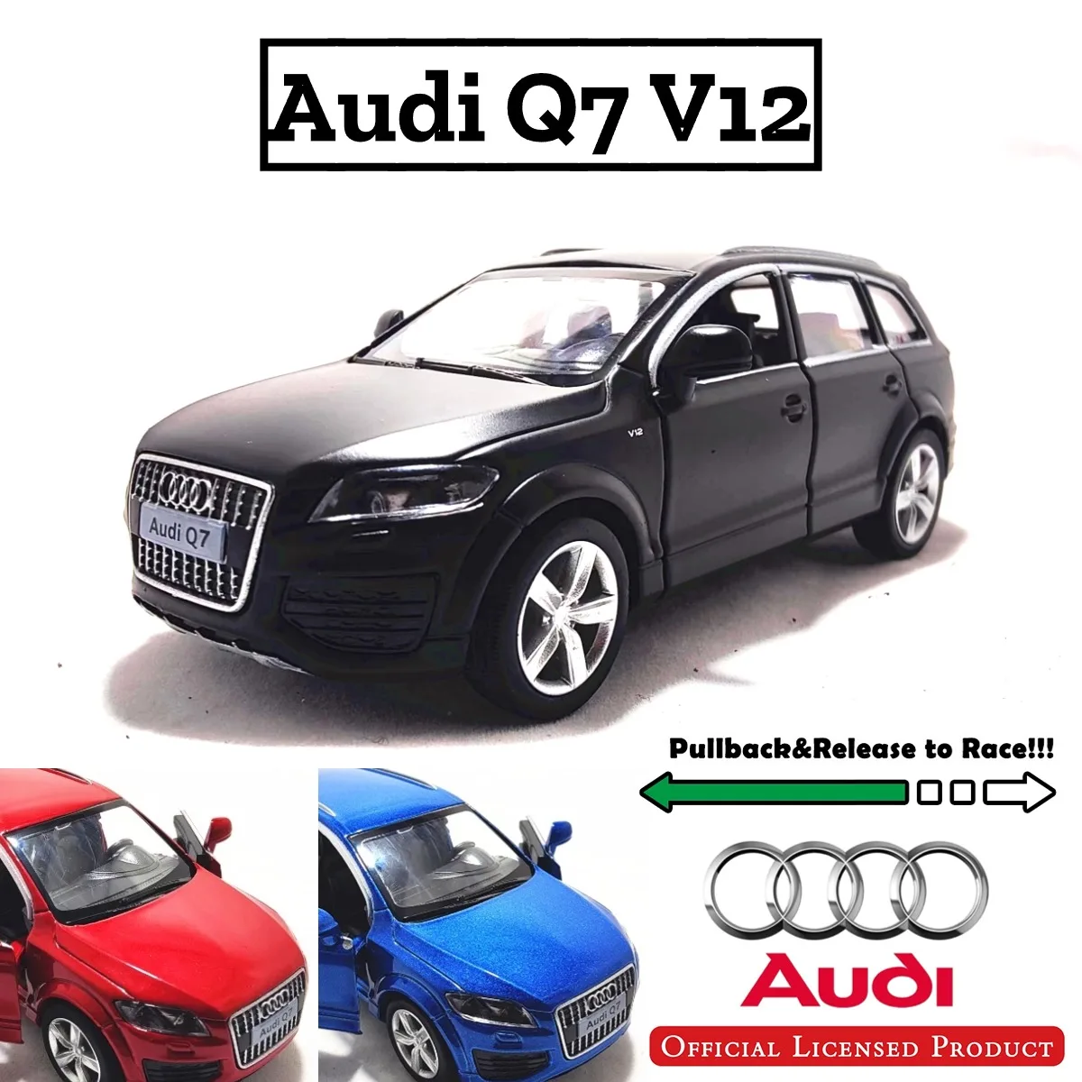 

1:36 Scale Audi Q7 V12 R8 V10 Replica Diecast Model Car Decoration Collection Gift for Boys and Toy Car Collectors