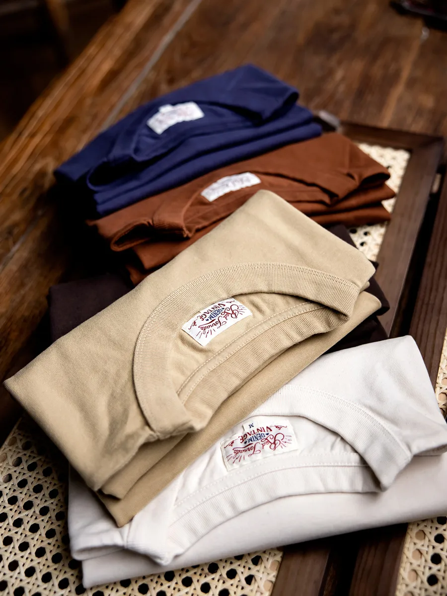 레드 토네이도 270g 일반 티셔츠 Amekaji 남성 헤비급 코튼 크루넥 티셔츠