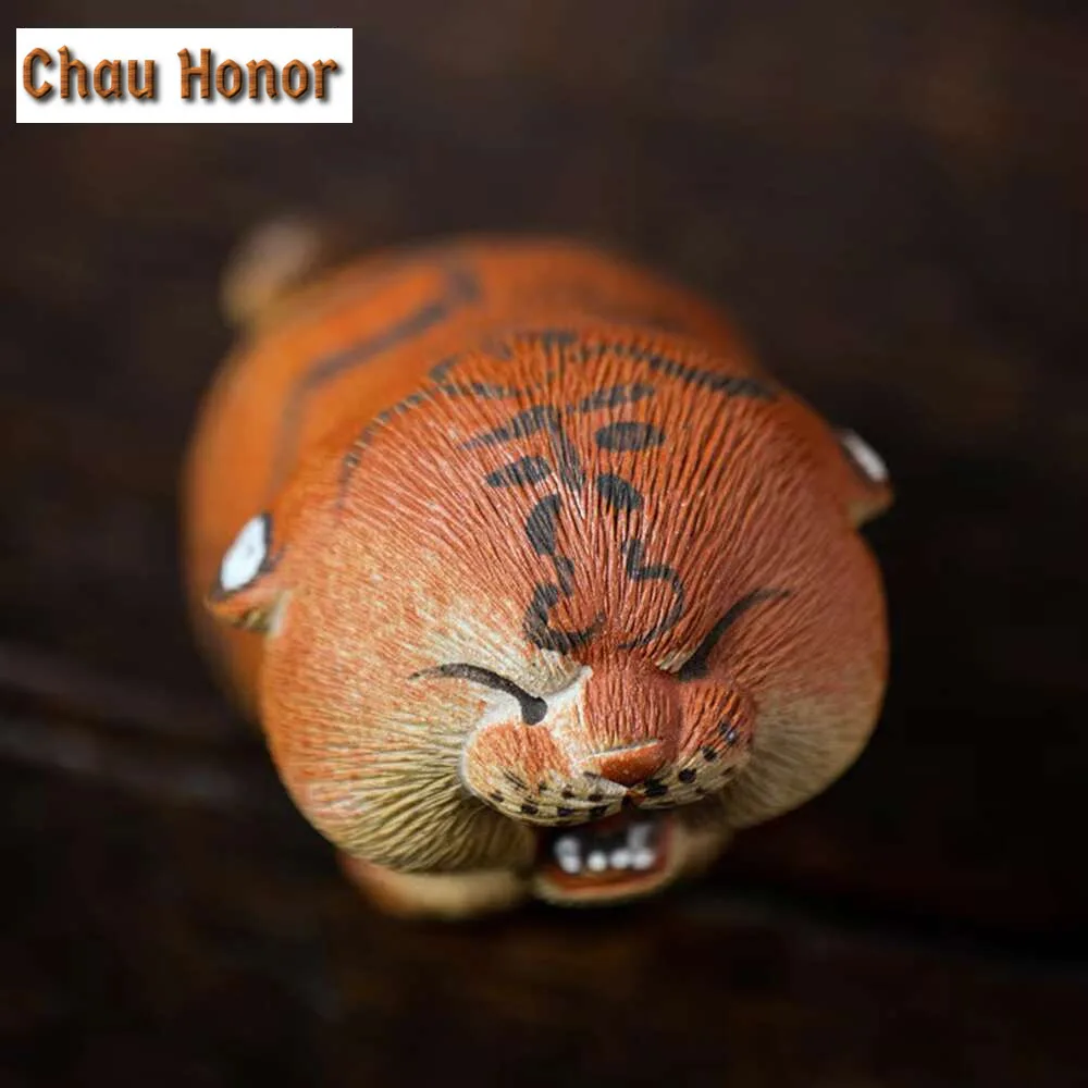 Cute Zodiac Tiger Tea Pet Small Animal Tea Sculpture Tea Figurine Household Tea Statue Tea Ceremony Drinkware Accessories Craft