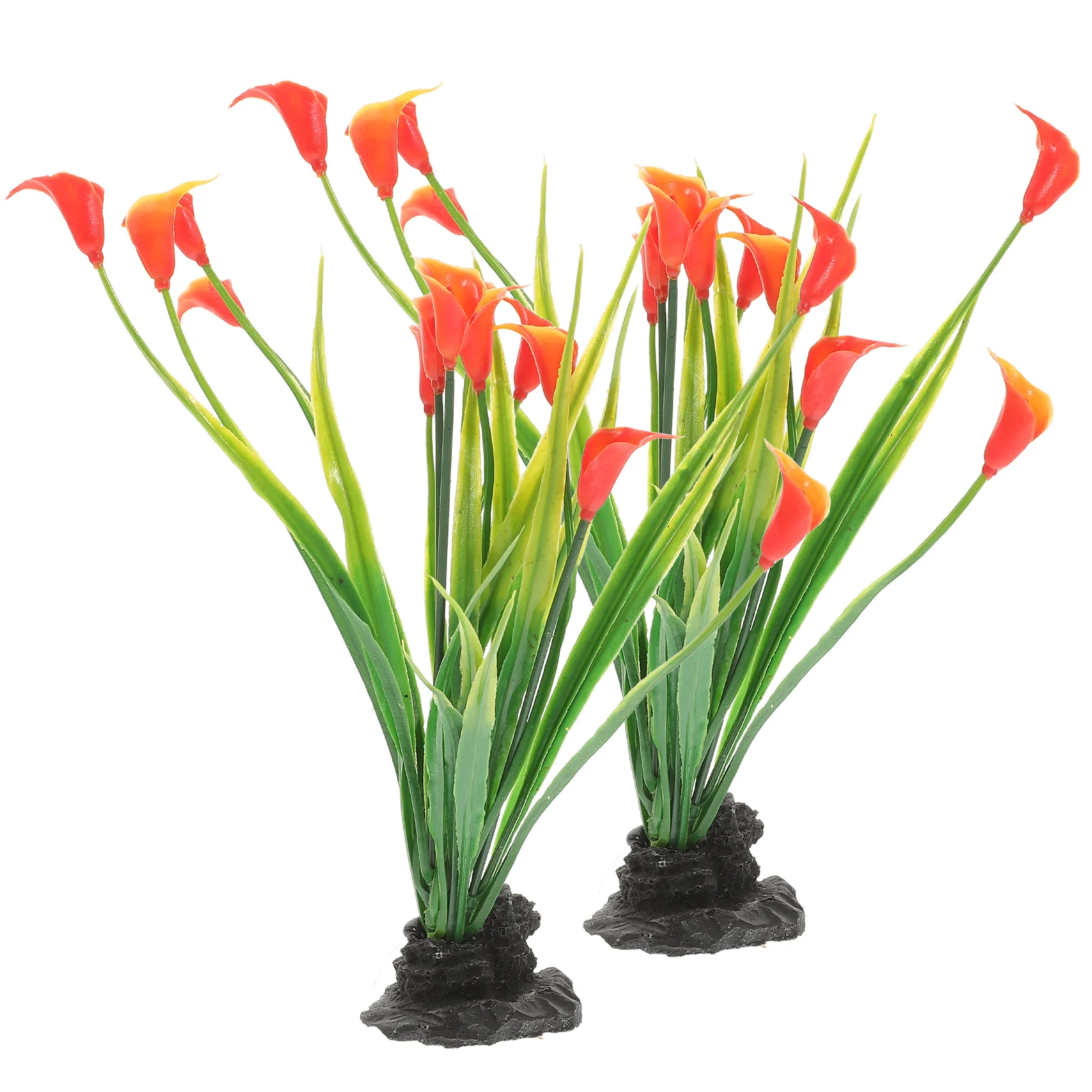 2 Pcs Realistic Fish Tank Decorations Plastic Delicate Plants Aquarium Household Supplies Fake Grass Pet Products