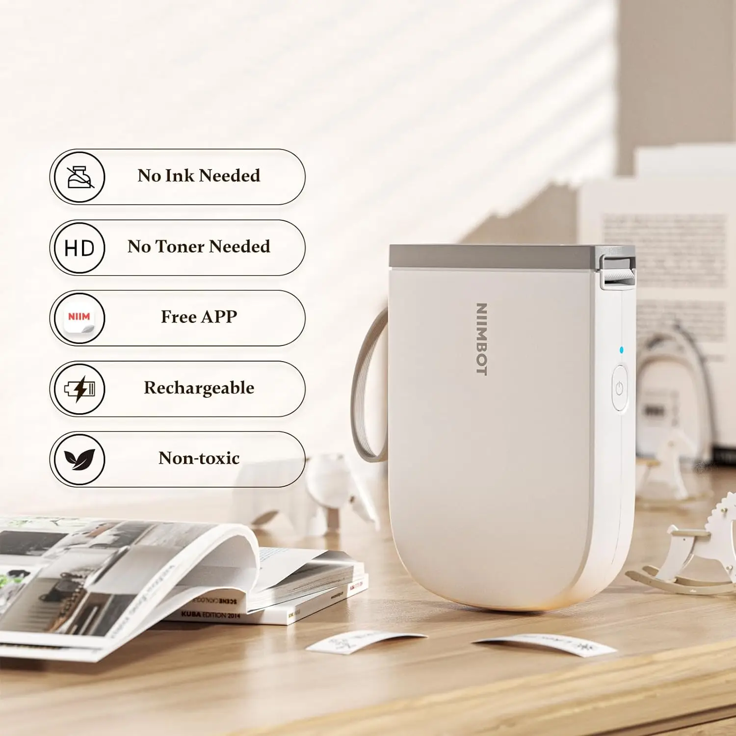 Description Picture 6 of item300dpi Niimbot D11 Mini Portable Thermal Printer Thermal Adhesive Label Maker 203pdi D110M Printer For Stickers Label Machine