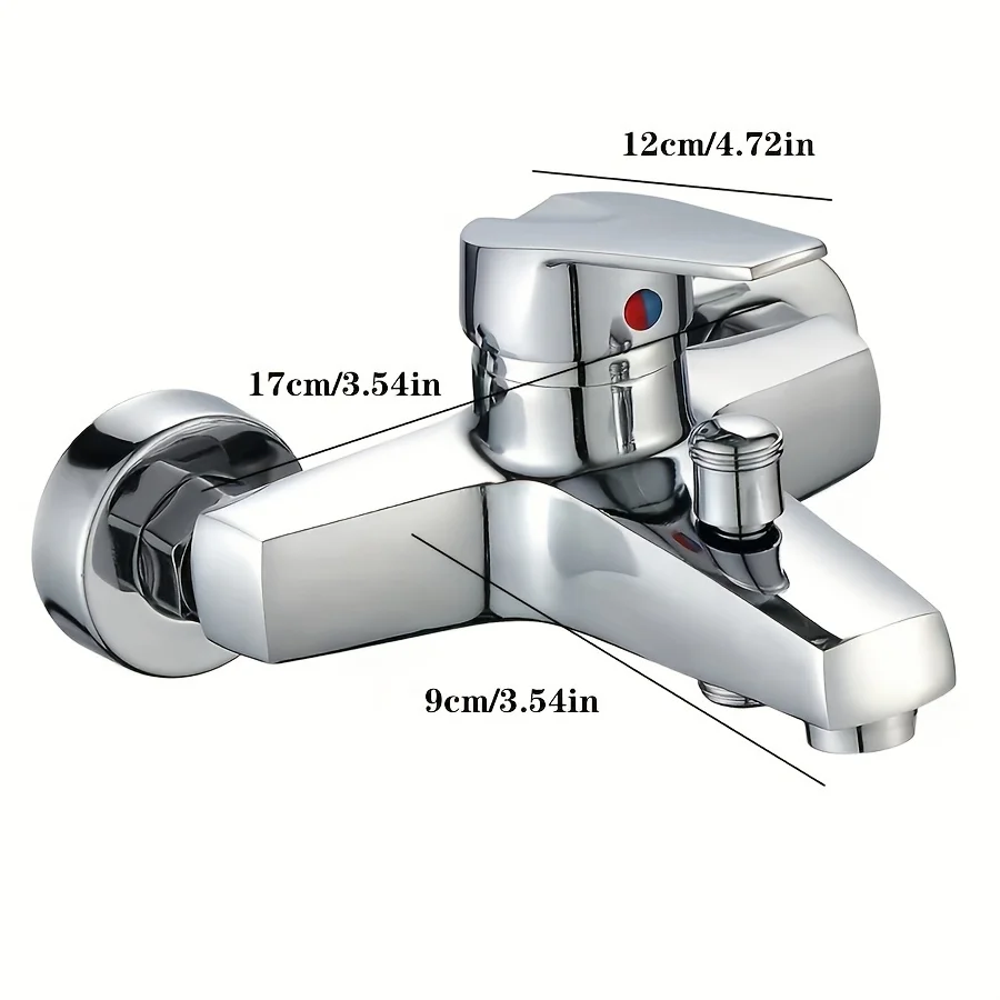 1 Set Electroplated 304 Stainless Steel Washroom Shower Hot And Cold Faucet, Bathroom Toilet Bathroom Tub Water Mixing Valve, Co 3