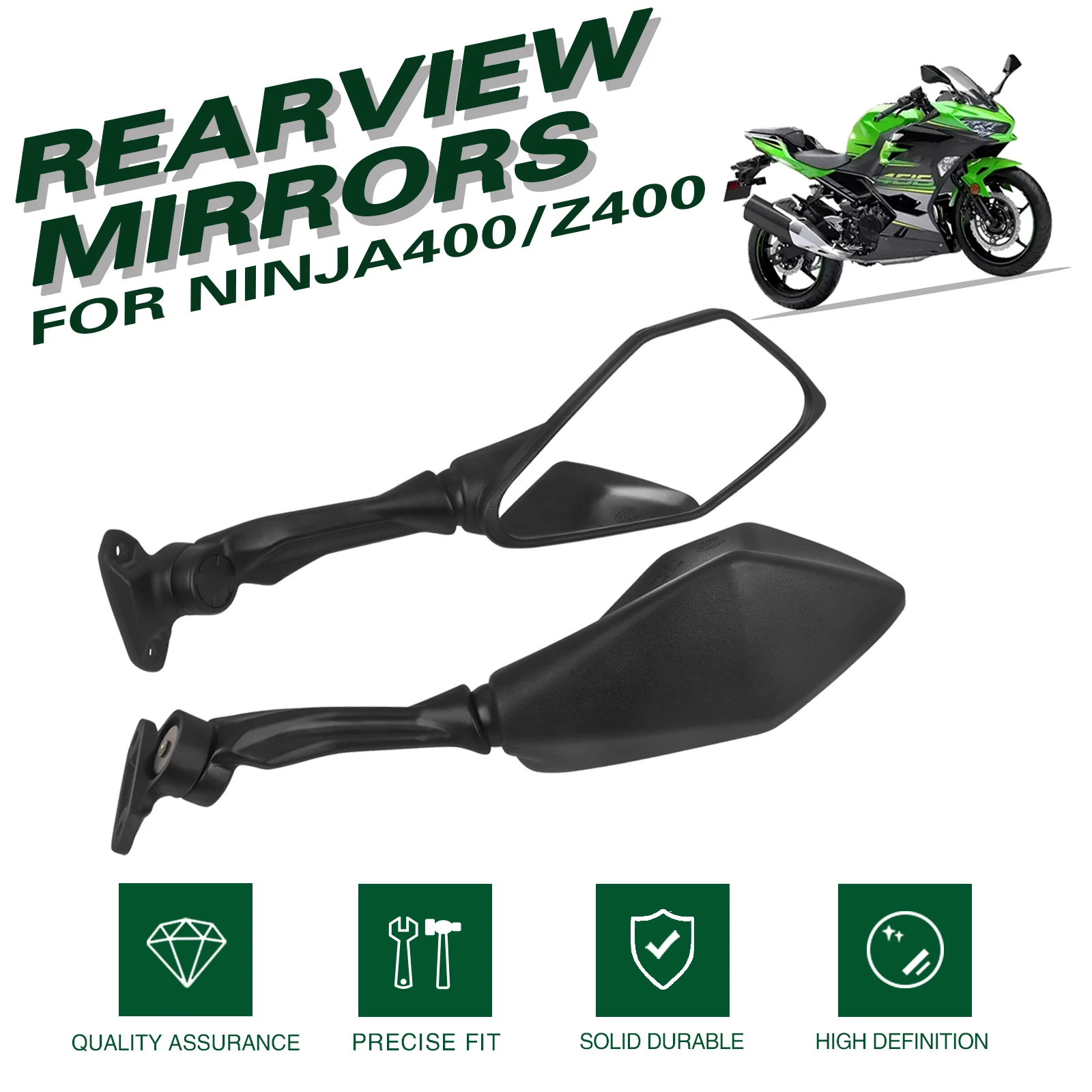 

Боковое зеркало заднего вида, регулируемые аксессуары для мотоциклов, боковые зеркала заднего вида для KAWASAKI Ninja 400 Ninja400 Z400 2018-2022