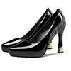 2025 Spring New Pointed Shallow Patent Leather High Heels Fashion Elegant Shoes for Women Thin Heel Platform Work Pumps Zapatos 6