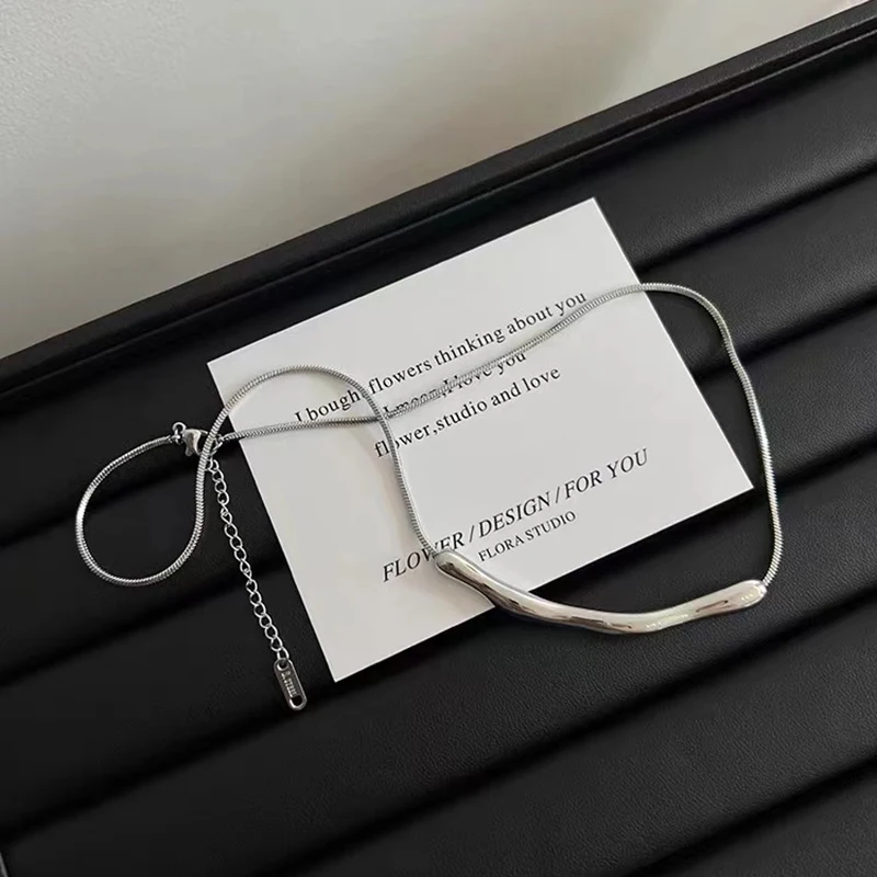 Europäische amerikanische Mode Geometrie umgekehrte Dreieck Horn Tasche Stil Anhänger Edelstahl Halskette Frauen rostfreien Schmuck – Detail 13