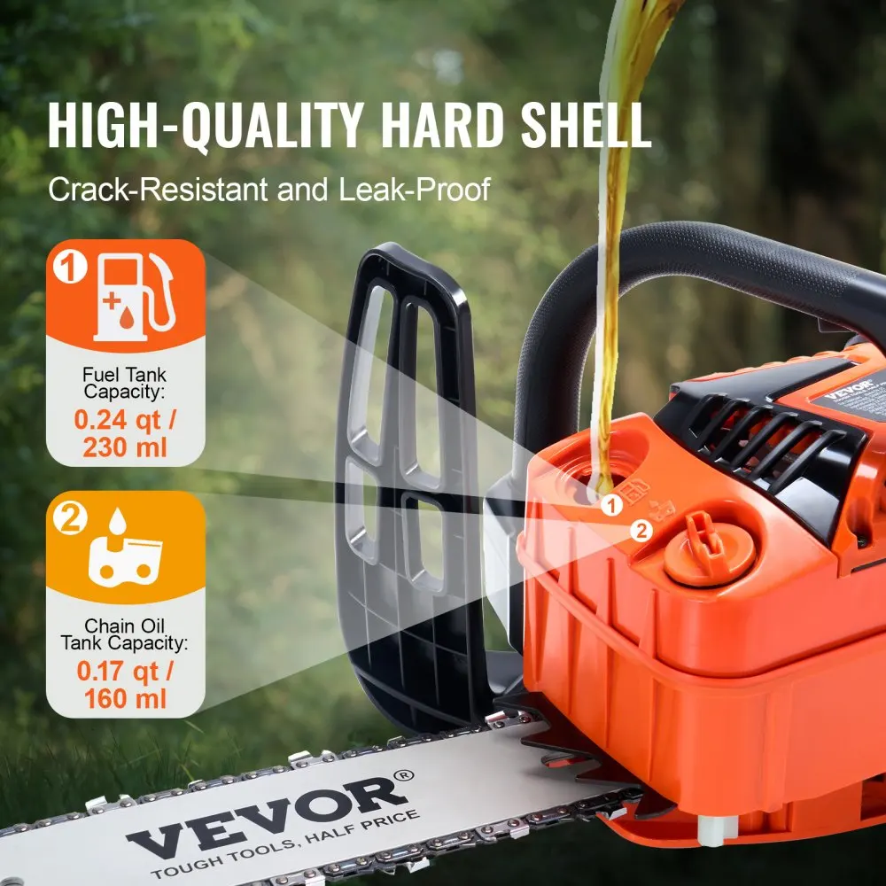 VEVOR Gasoline Chainsaw Gas Powered Wood Cutting Engine Handheld Cordless for Tree Wood Branch Cutting Farm Garden Ranch 6