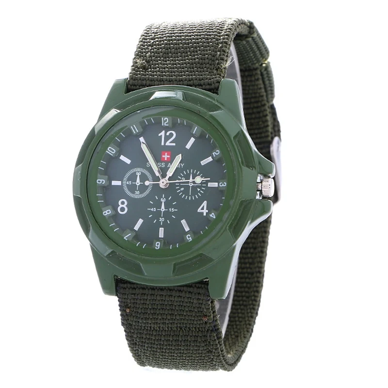 

Men Army Watch Nylon Military Male Quartz Watches Fabric Canvas Strap Casual Cool Men's Sport Round Dial Relogios Wristwatch