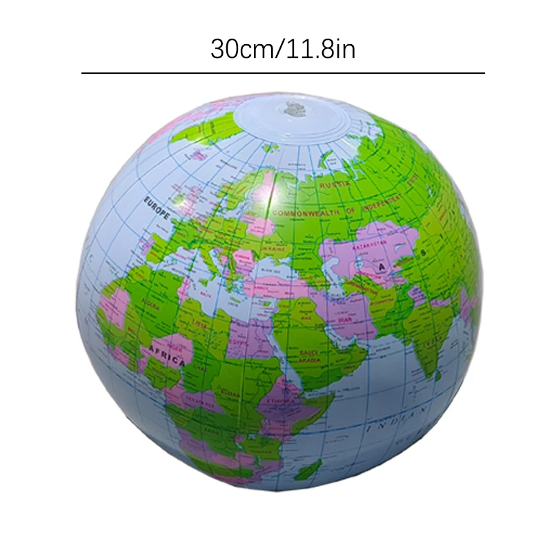 30cm PVC Inflatable Beach Ball English Version Earth Pattern Summer Outdoor Beach Swimming Toy Educational Toy Gift 6