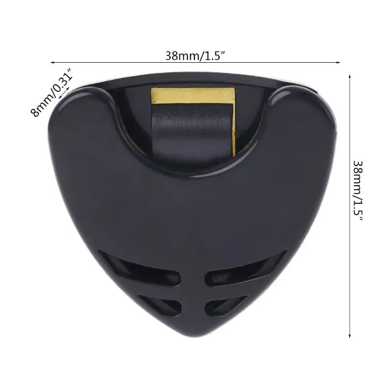 Description Picture 2 of item1pcHeart Pick Box Guitar Pick Holder Plastic Plectrum Case Mediator Quick Storage Self Adhesive Triangle Shape Music Accessories