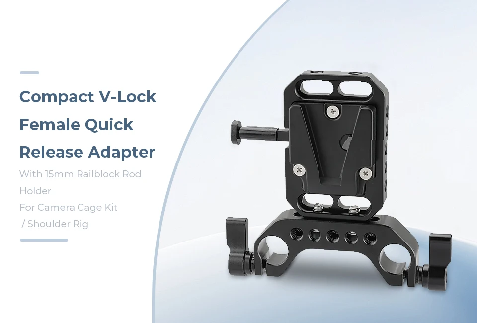 V Mount Quick Release Battery Plate Baseplate With 15mm Railblock Rod Holder For