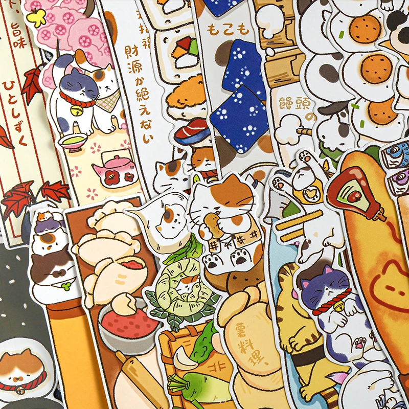 30 Sheets/Set Cute Cat Bookmark for Reading Creative Cat-Shaped Paper Bookmarks Decorative Paper Cards Stationery Gift​