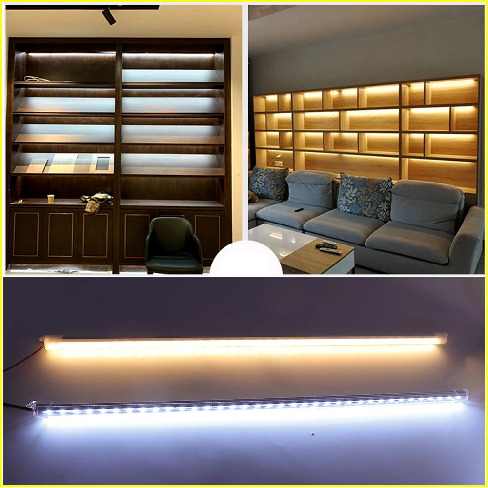 USB LED Bar Lights 5V 5630 LED Rigid Strip Light with Switch Under Cabinet Wardrobe Kitchen Room Lighting Lamp 10/20/35/40/50cm