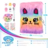 Cute Cat Diary with Lock and Keys for Girls Plush Secret Journal for Kids with 160 Lined Pages Hardcover Fluffy Locking Notebook 2