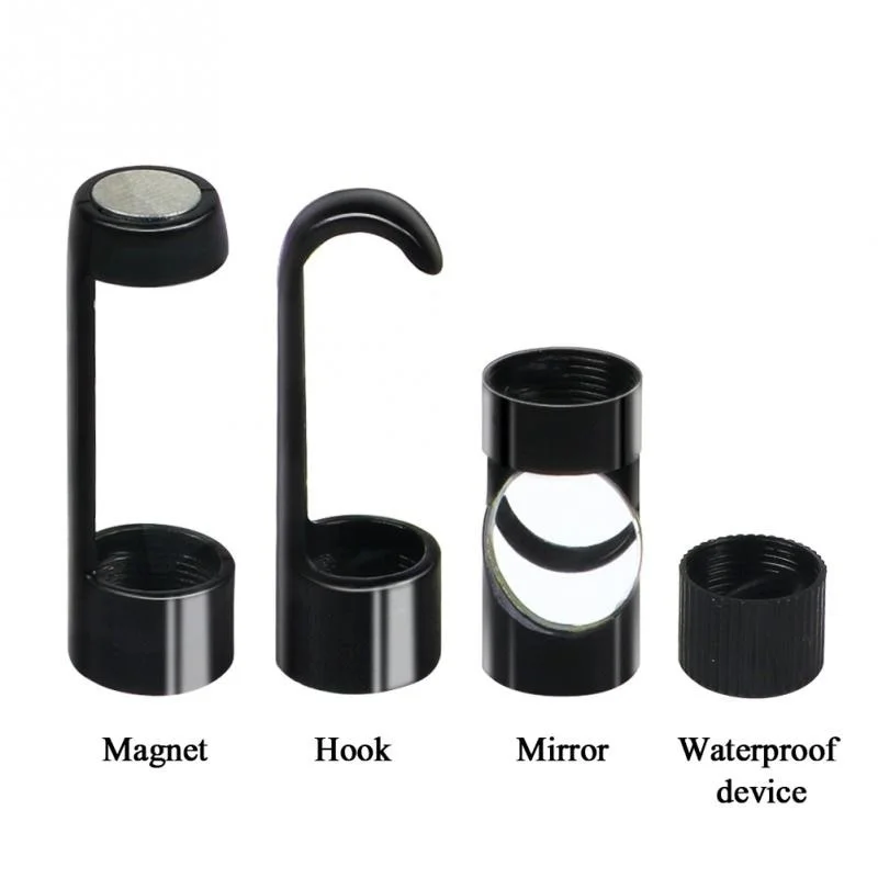 Hook Magnet Side View Mirror Set Compatible for 8mm /5.5mm Endoscope Waterproof with Screw Threads