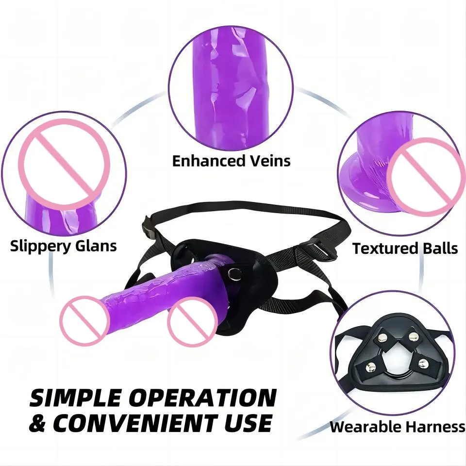 Men Strap On Dildo Panties Wearable Solid Penis Lengthen Sleeve Strapon Dildo Pants Harness Belt for Man Sex Toys For Woman Gay