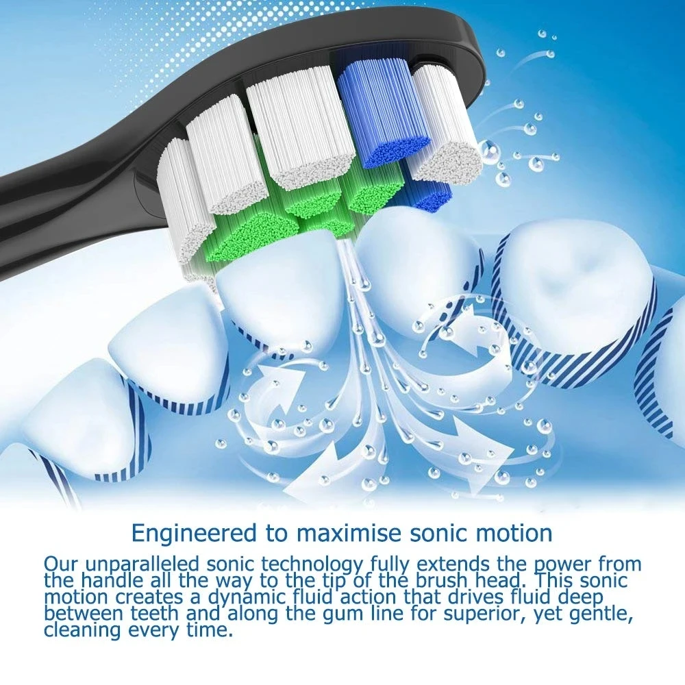 Brush Heads Toothbrush Heads Replacement Toothbrush Heads Electric Toothbrush Heads Replacement Brush Heads Adapted Philips Sonicare DiamondClean HX3/HX6/HX9 Series Electric Toothbrush HX6066/71 Soft DuPont Nozzles 8pcs