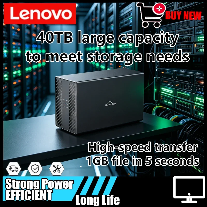 레노버 듀얼 베이 3.5`` SATA HDD 인클로저, USB3.0 타입-C 외장 ..