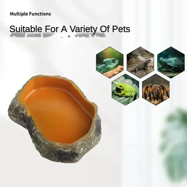 Pet Reptile Water Bowls Terrarium Plate Reptile Feeder Amphibian Feeding Bowl for Frog Chameleon Tortoise Bearded Dragon Turtle 5