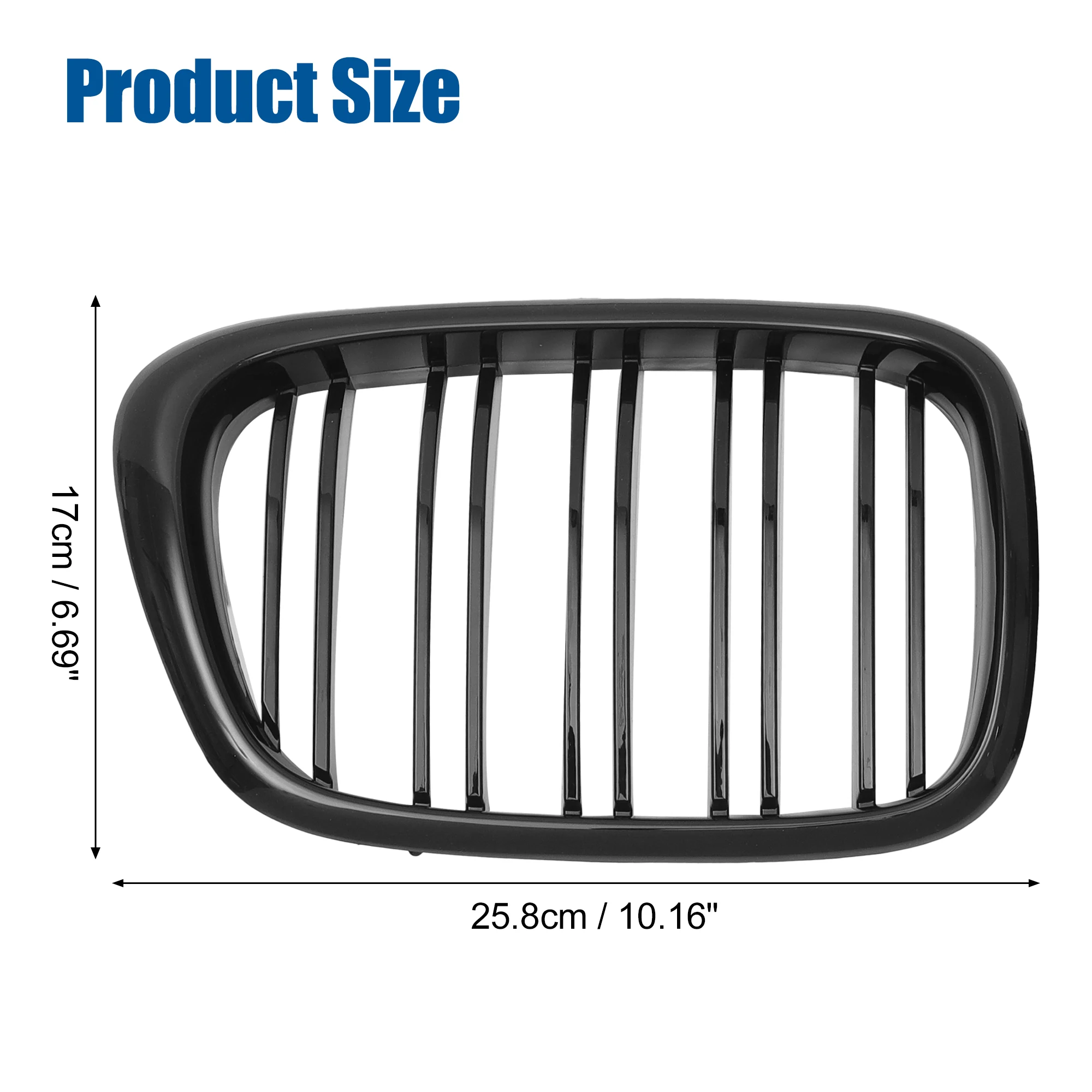 UXCELL 1 Pair Front Hood Bumper Grille Grill for BMW 5 Series E39 1999 2000 2001 2002 2003 51137005837/51137005838