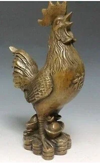 

Copper Brass CHINESE crafts Asian de bronce Puro Antiguo Exquisito Chino Auspicioso Estatua de Cobre --- Gallo