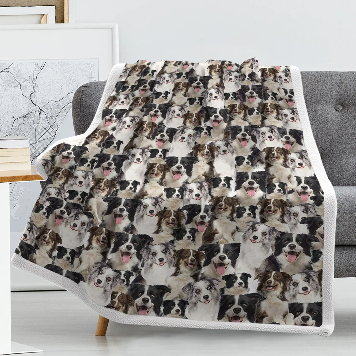 Border Collie Dog Throw ���, ����Ʈ �÷��� ���, ���� ħ��� ���� ����Ʈ �θ��� ���, 75x100cm, 130x150cm, 150x200cm