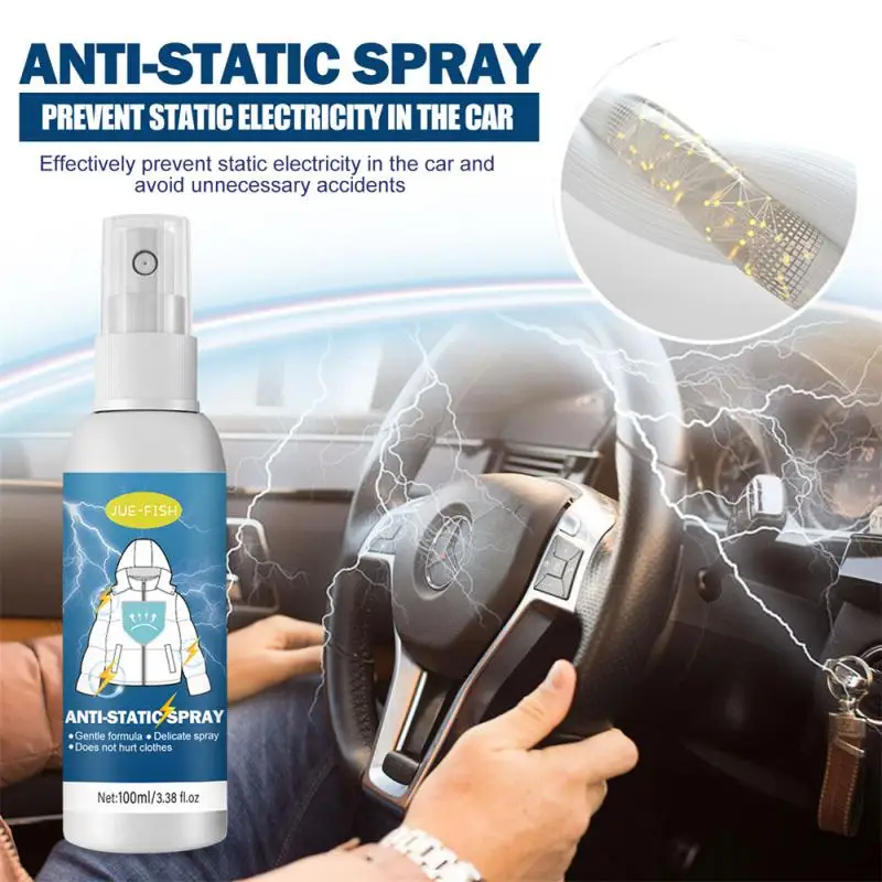 Static Spray for Clothes Anti Static 100ml Cling Remover Spray Starch for Ironing Clothes Odorless Remover Wardrobe