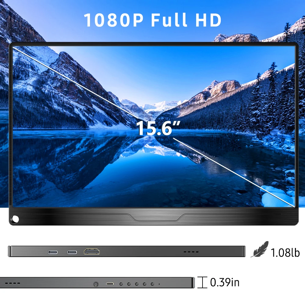 UPERFECT-15.6 FHD 1080P 60hz ޴ , Xbox ġ ƮϿ, cŸ HDMI ȣȯ, ܺ  