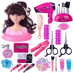 Ensemble de coiffure de tête de poupée, jouets pour filles, maquillage, déguisement, jeu pour enfants 