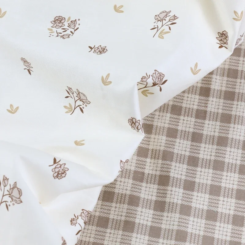 Twill Fabric Home Textiles Flower Check Print 235 Cm Width 50 Cm Length for DIY Crafts Quilting Upholstery - 2