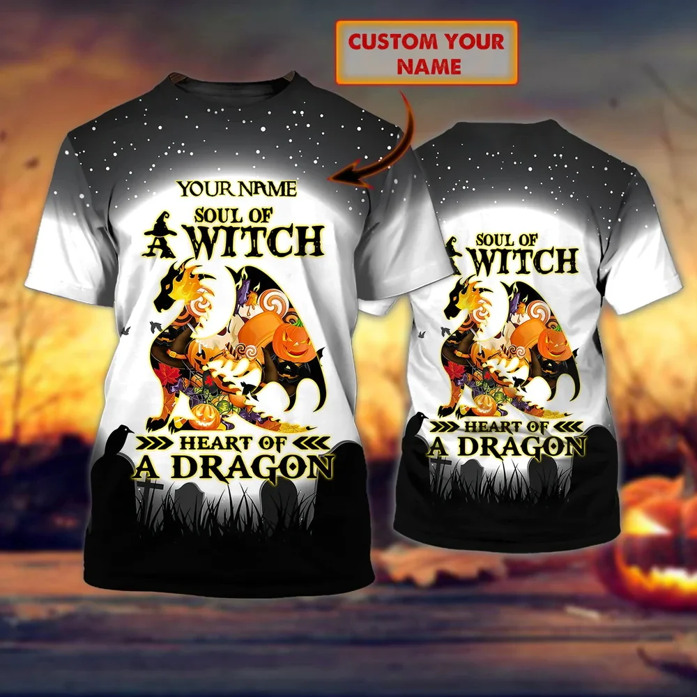 Neueste Sommer männer T-shirt Halloween kürbis Personalisierte Name 3D Gedruckt t-shirt Unisex Casual T-shirt Halloween geschenk DW130 – Detail 26