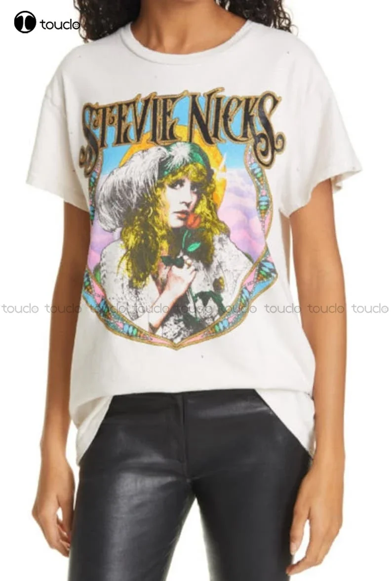 T-Shirt Vintage Imitazione Nicks Fleetwood-Mac T-Shirt Rock Band Tee T-Shirt Unisex Per T-Shirt Vintage Donna Fan