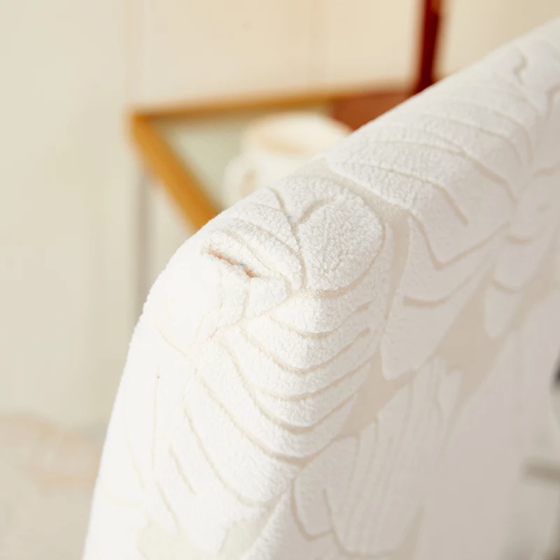 1PC Leaves Jacquard Chair Cover Stretch Dining Chair Slipcover Solid Color Anti-slip Seat Cover for Living Room Hotel Banquet 3
