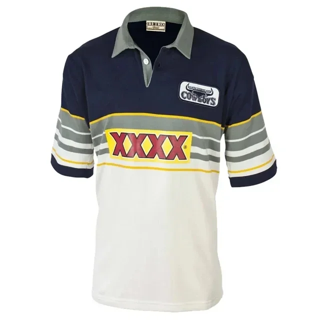 thumbnail image 1 of Camiseta de rugby retro de los North Queensland Cowboys de 1995, para hombre, talla: S-5XL (nombre y número impresos), calidad superior, 1 of 4