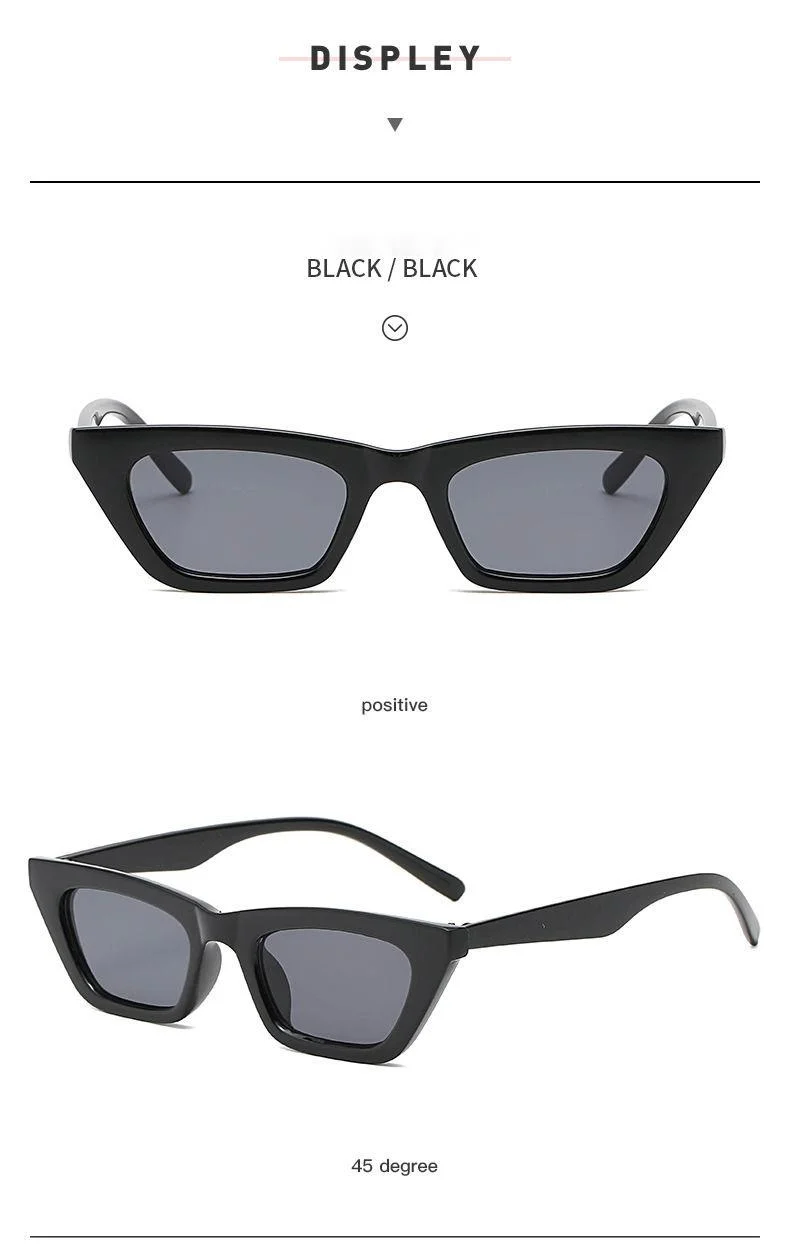 Retro Cat Eye Sunglasses For Women Small Frame Trendy Street Style_voghion.com
