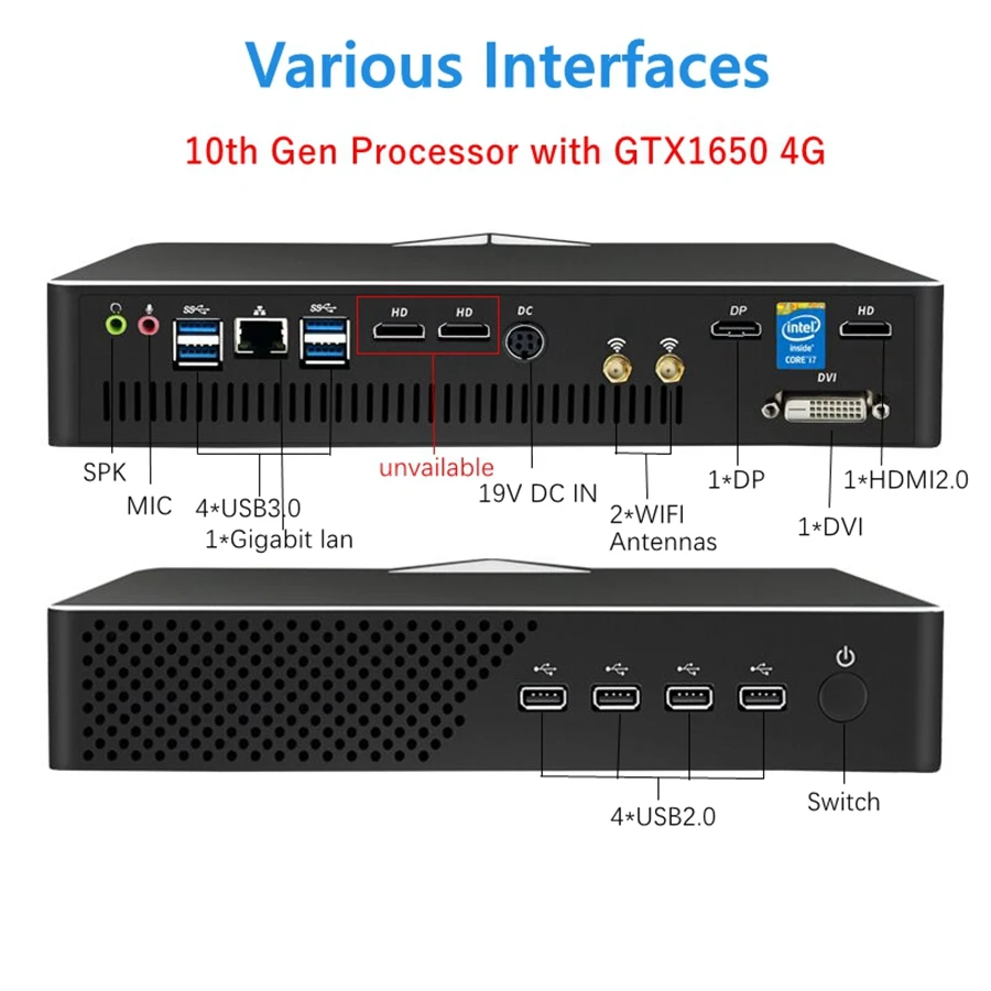 10th Gen Desktop Gaming PC - Intel Core i9 10900F/i7 10700F, GTX 1650 4G, Mini Computadora, M.2 NVMe SSD, Win10 Pro, AC WiFi Description Image.This Product Can Be Found With The Tag Names Barebone Mini PC, Computer Office, Gaming pc