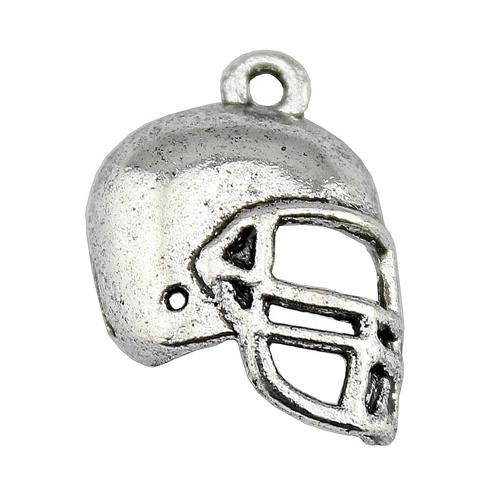 

10pcs/lot 20x15mm Football Helmets Charms For Jewelry Making Antique Silver Color 0.79x0.59inch