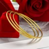 Yellow Gold Plated  Women's Hand Bracelets Stainless Steel 60/62mm Round Circle Bangles Wristband Pulsera Trendy Jewelry Gifts 1