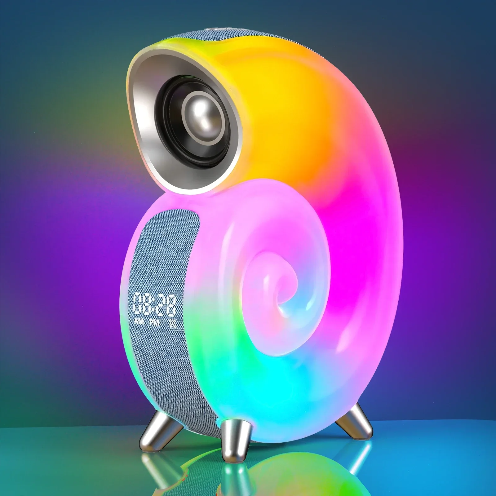 

Bluetooth-колонки в виде раковины, искусственная планета, RGB-подсветка, стерео, Красочный музыкальный ритм, управление через приложение, восход солнца, прикроватная атмосферная лампа