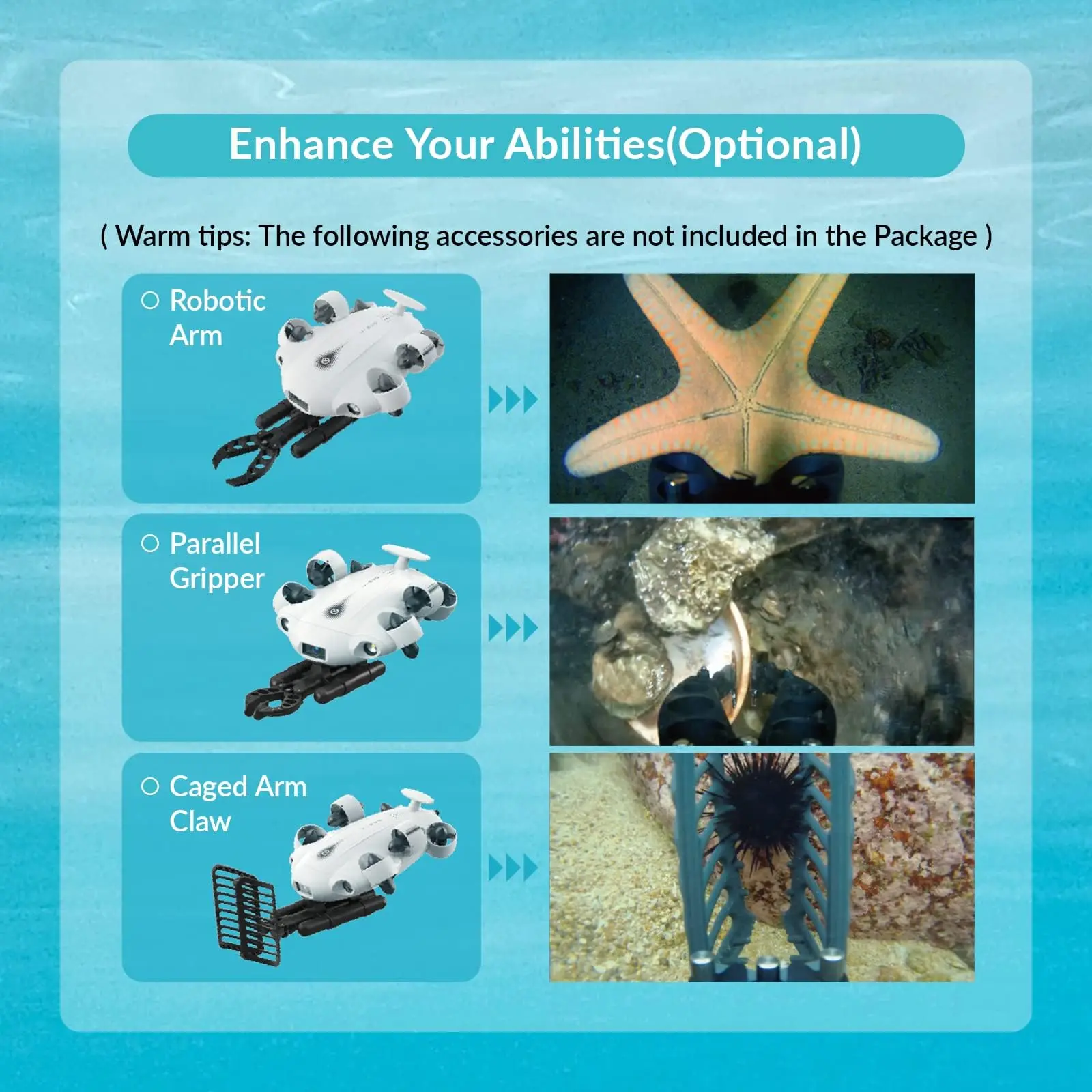 V-EVO 수중 전문가용 4K HD 카메라 비주얼 낚시 로봇 지능형 촬영 원격 제어 기계팔 잠수정