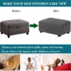 4 Szie Real Velvet Form Stretch Rectangle Folding Storage Covers Ottoman Washable Removable Footstool Protect Slipcovers 6