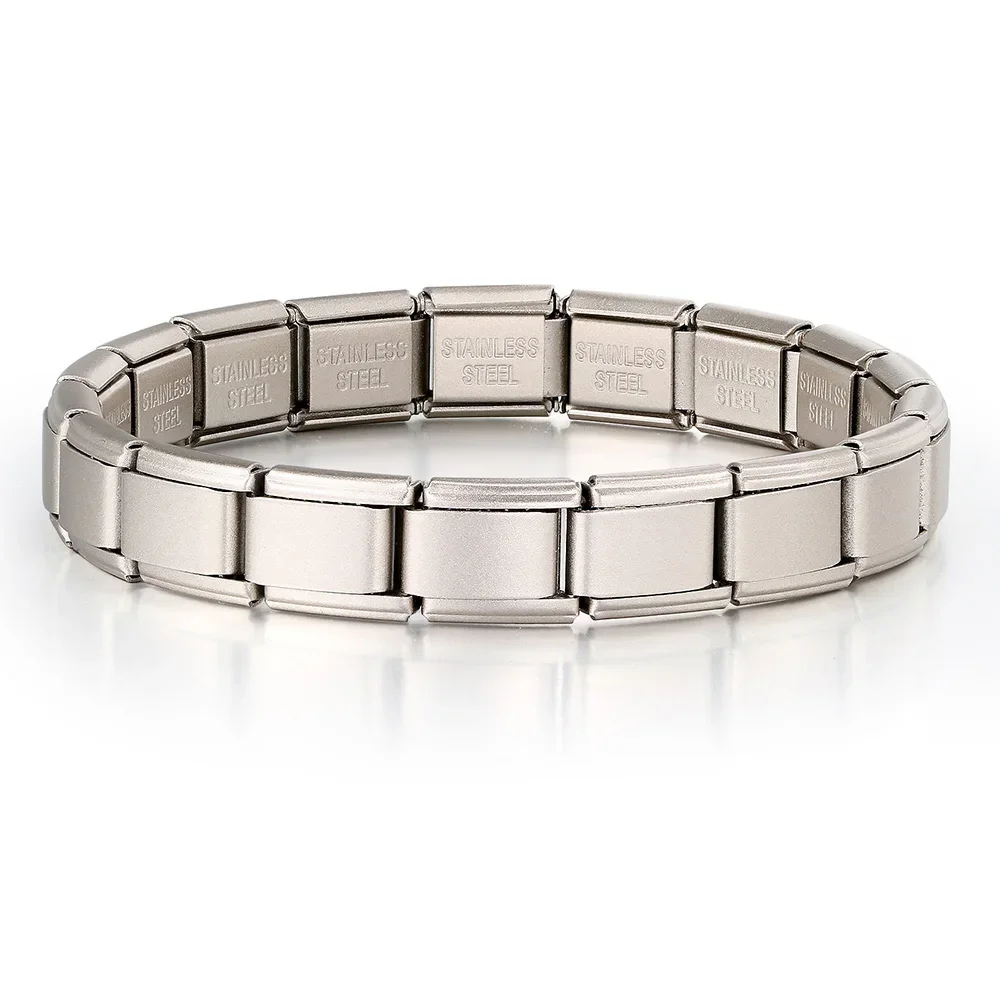 Italienisches Charm-Gliederarmband für Damen und Herren, 9 mm breit, silber- und goldfarben, Edelstahl, zum Selbermachen von Schmuck, Großhandel_voghion.com