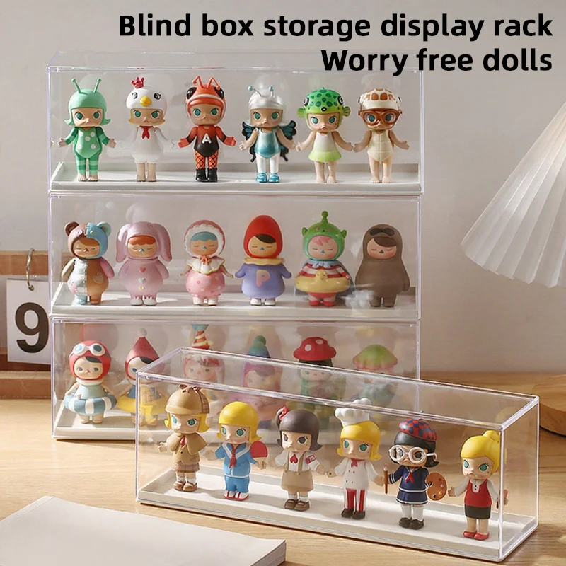 Handmade Double-Layered Display Stand for Toys and Collectibles - Transparent Dustproof Storage Box