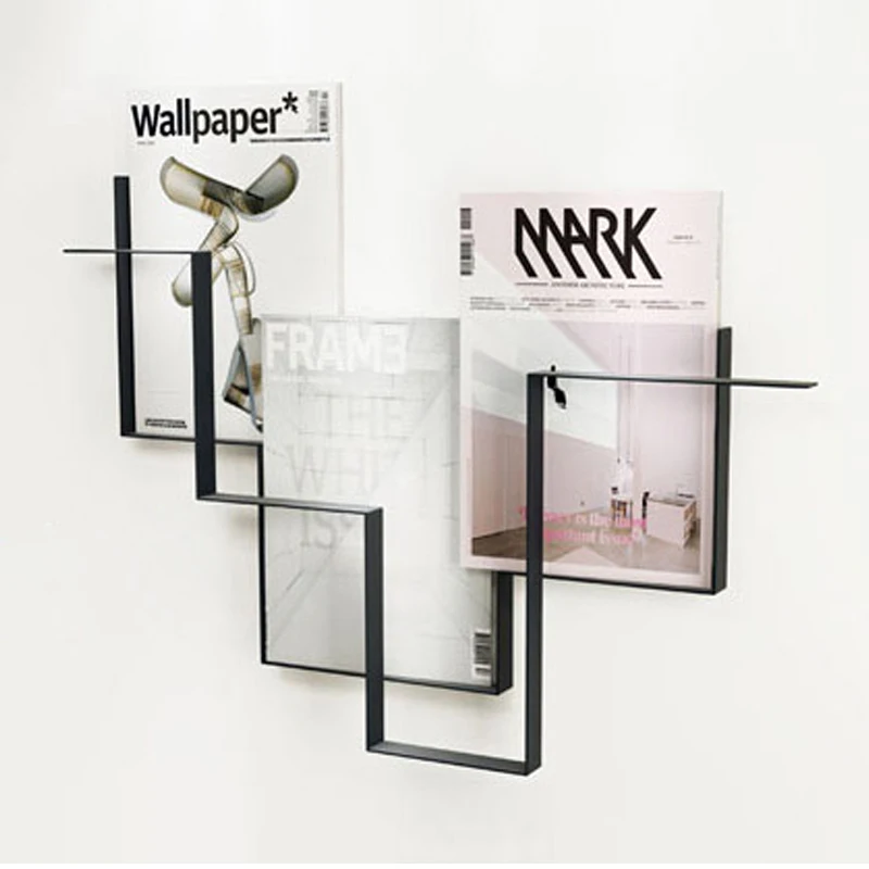 Geometric Elements Magazine Designer Rack Display Rack Newspaper And Magazine Racks Wall Mounted